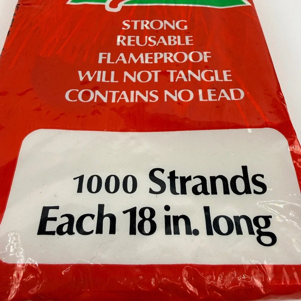 Vintage Decor Noel Silver Tinsel Christmas Tree Icicles 1000 Strands 18 Inch USA